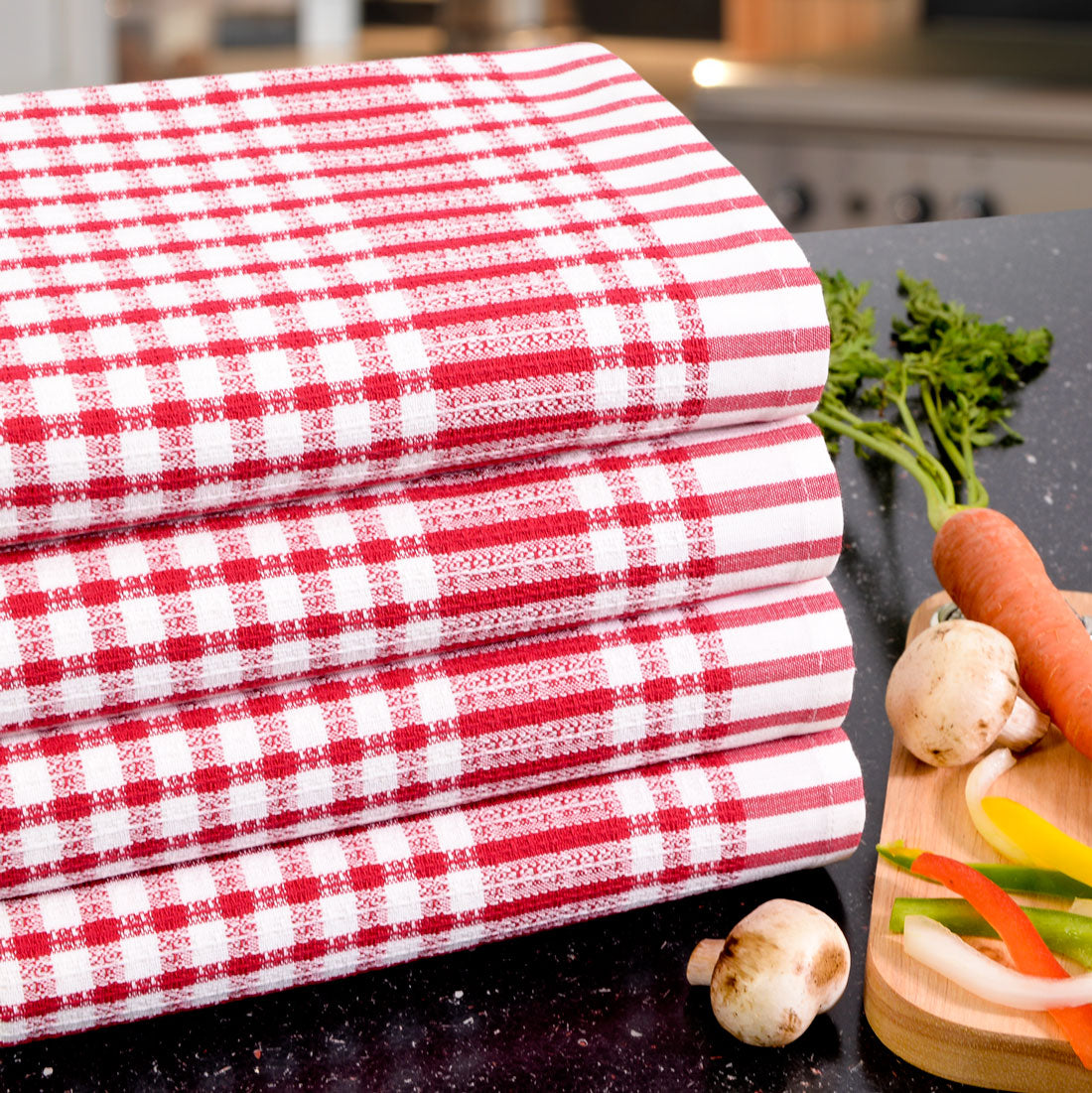 Red Dish Towels, 4-Pack