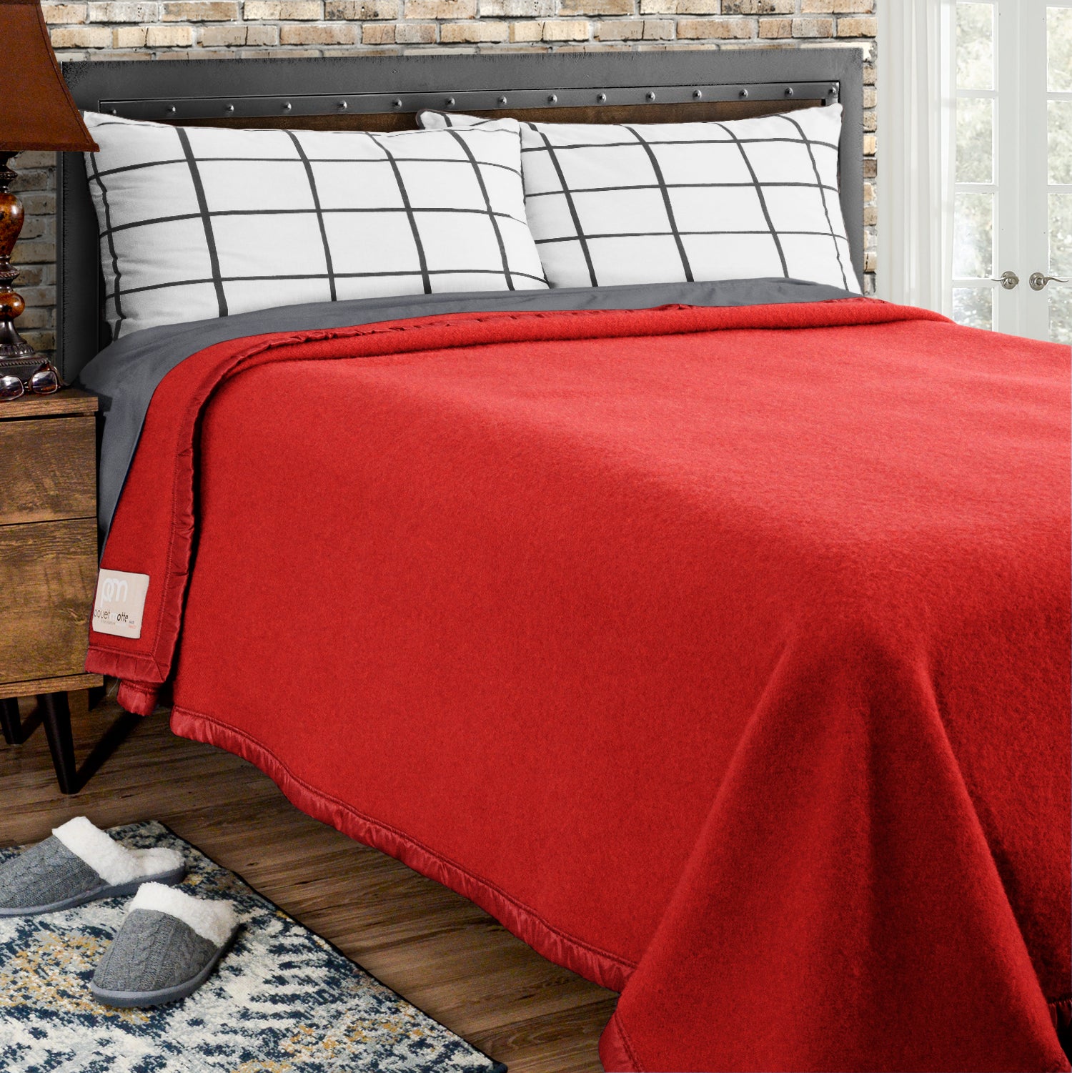 Love Marl Brown & Red Wool Blanket