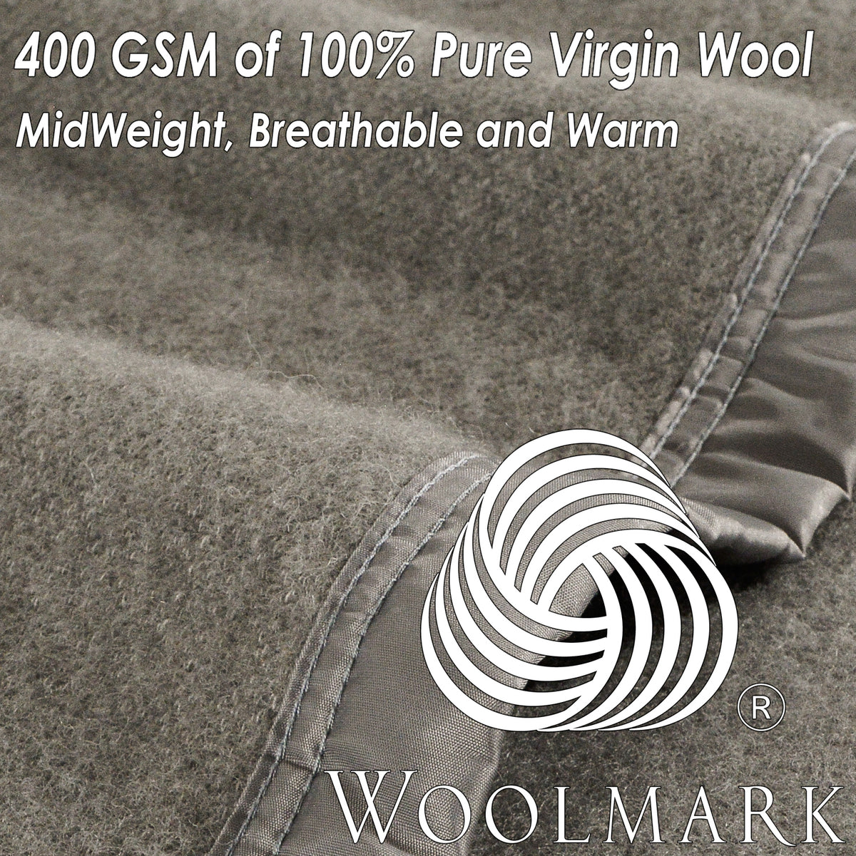 Poyet Motte Rivoli 400GSM Medium Weight 100-Percent Virgin Wool Blanket, Twin on sale Size, Grey